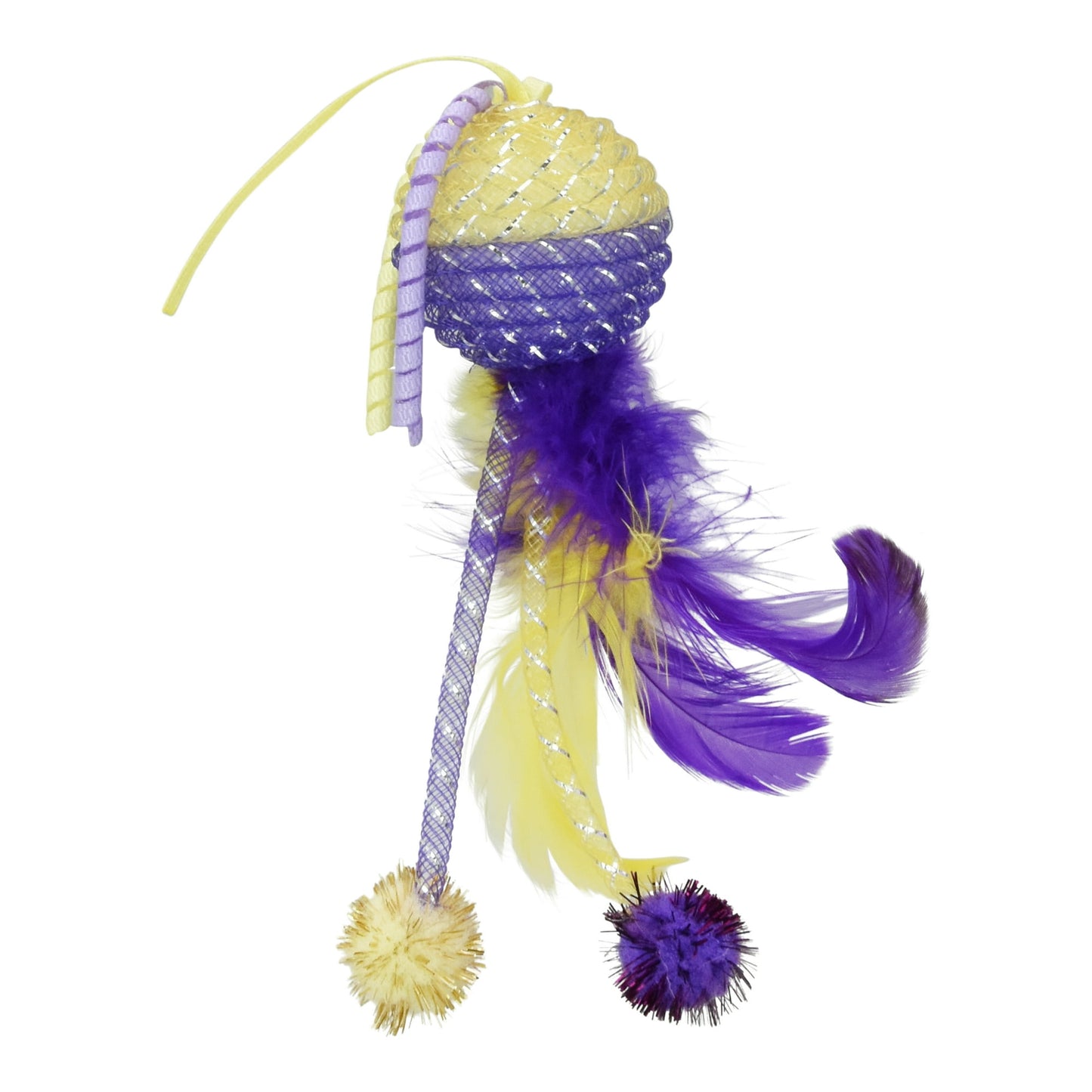Mesh Feather Ball Cat Toy, Color May Vary