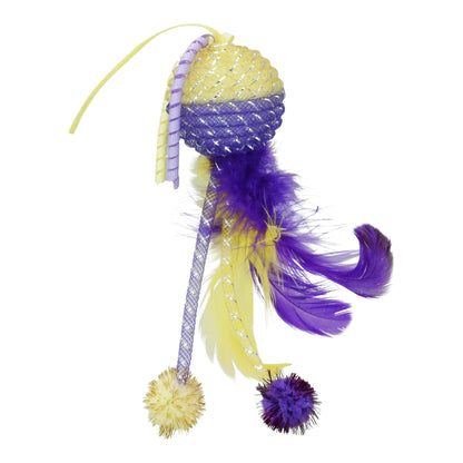 Mesh Feather Ball Cat Toy, Color May Vary