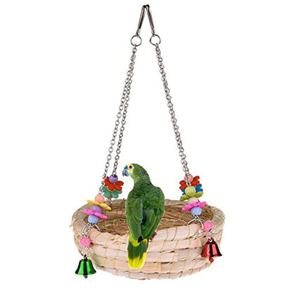 Woven Straw Nest Bed Large Bird Swing Toy