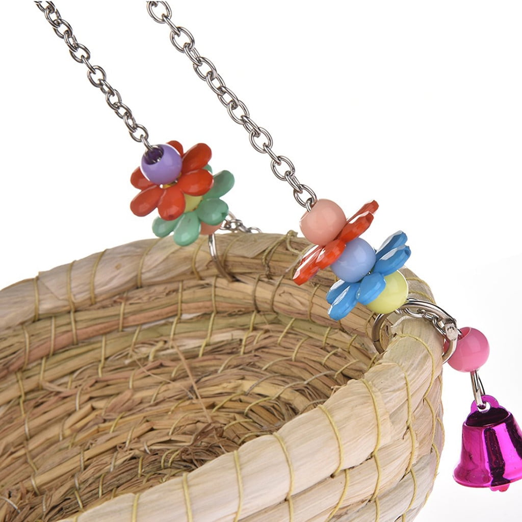 Woven Straw Nest Bed Large Bird Swing Toy