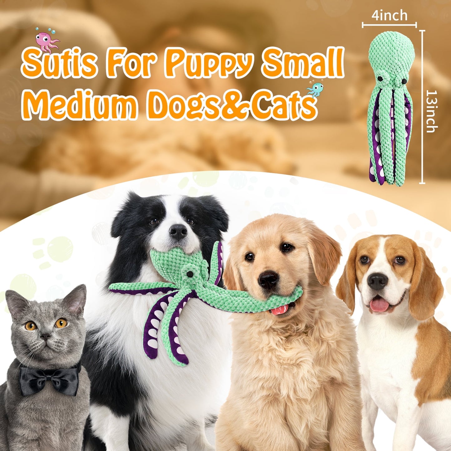 Squeaky Plush Dog Toy for Aggressive Chewers